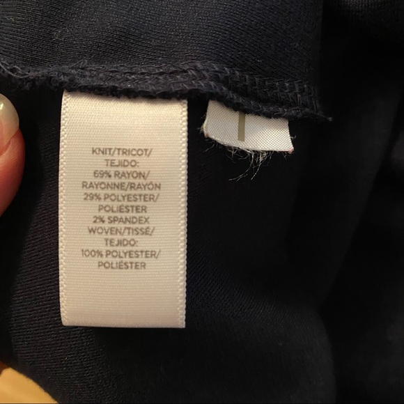 Loft navy dress with puffy sleeves and tie belt XXSP - Picture 5 of 7